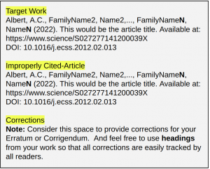 Figure 2 Suggested template to provide a correction towards an Improper-Citation.